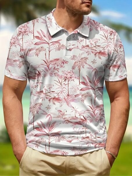 Men's Printable Polo Shirt Top - Image 4