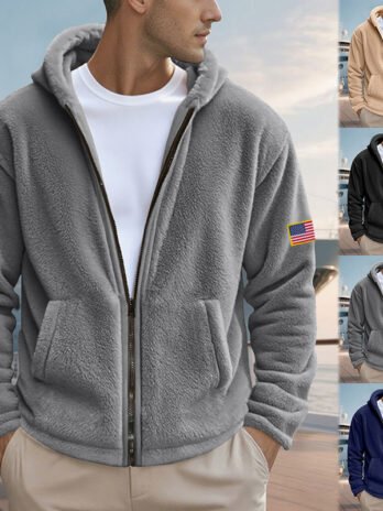 Zipper Hooded Sweatshirt Loose Double-sided Bejirog Sweater