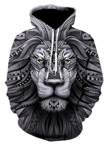 3D Digital Printing Lion Baseball Uniform Hoodie