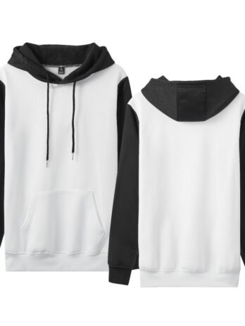 White Version Stitching Loose Casual Fleece-lined Cross-border Hoodie