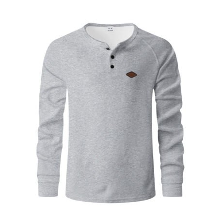 Waffle Buckle Quick-drying Raglan Henry Long Sleeve - Image 5