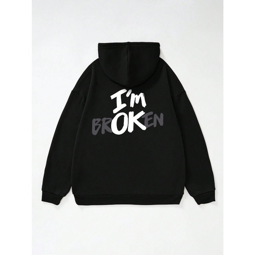 European Size Hoodie I'm OK New Men's Hoodie Hip Hop - Image 3