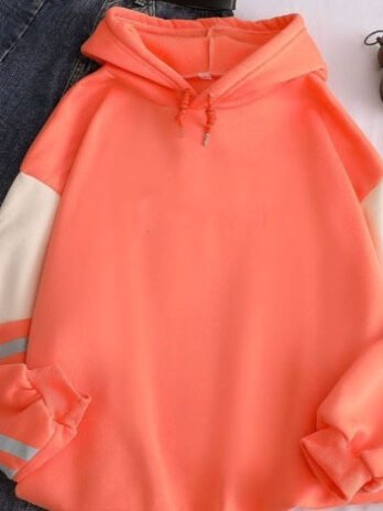 White Version Stitching Loose Casual Fleece-lined Cross-border Hoodie