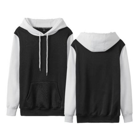 White Version Stitching Loose Casual Fleece-lined Cross-border Hoodie - Image 6