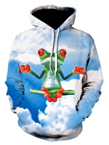 Trendy 3d printed Hooded bubbles, cats, lions print hoodie