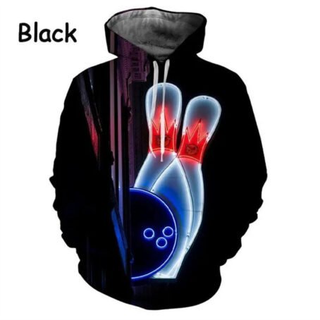 Bowling Series 3D Printed Men's Casual Hooded Sweater - Image 4