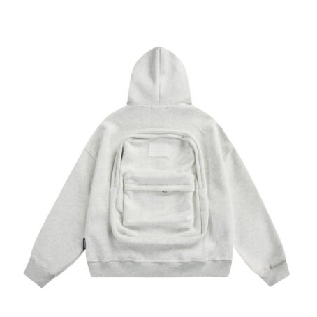 Solid Color Back Small Bag Design Cardigan Coat Outerwear - Image 4