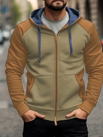 Simple Trendy Casual Loose-fitting Hoodie Zipper Jacket
