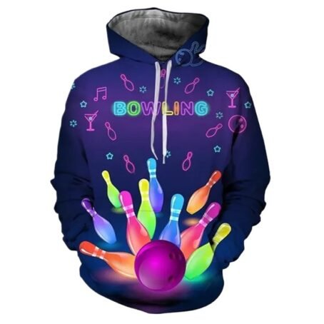 Bowling Series 3D Printed Men's Casual Hooded Sweater - Image 7