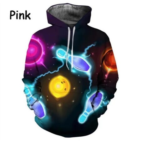 Bowling Series 3D Printed Men's Casual Hooded Sweater - Image 10