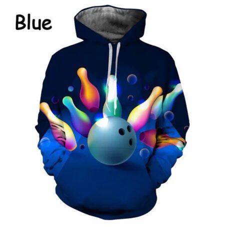 Bowling Series 3D Printed Men's Casual Hooded Sweater - Image 2