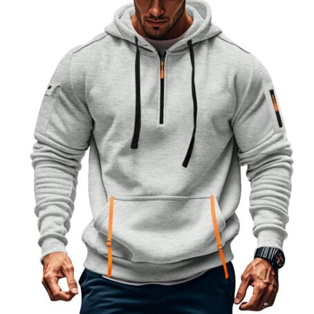 Men's Casual Multi-zipper Arm Pocket Sweatshirt - Image 3