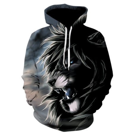 3D Digital Printing Lion Baseball Uniform Hoodie - Image 4