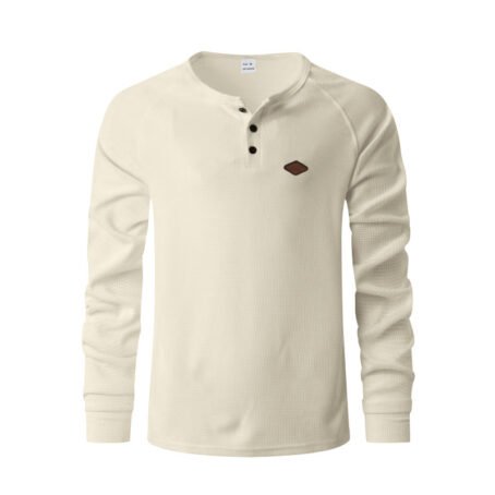 Waffle Buckle Quick-drying Raglan Henry Long Sleeve - Image 6