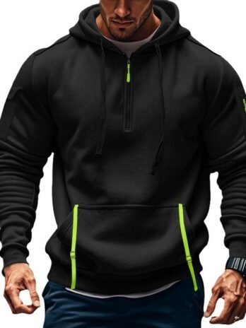 Men’s Casual Multi-zipper Arm Pocket Sweatshirt