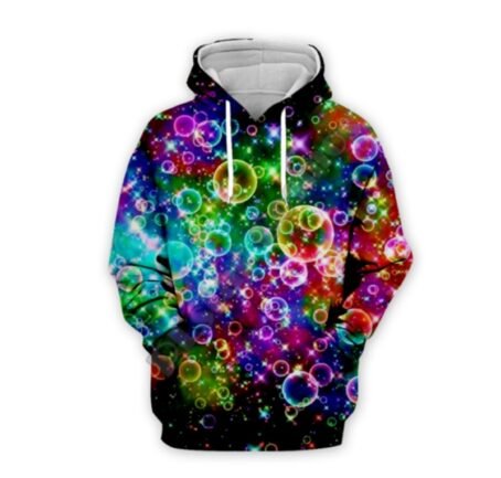 Trendy 3d printed Hooded bubbles, cats, lions print hoodie