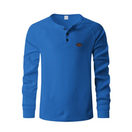 Waffle Buckle Quick-drying Raglan Henry Long Sleeve - Image 4