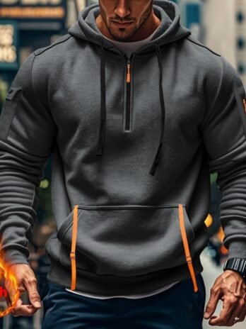 Men’s Casual Multi-zipper Arm Pocket Sweatshirt